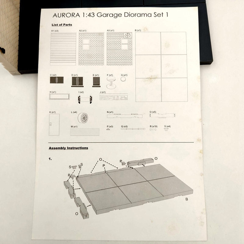 Modèle de scène de diorama de garage Aurora à l'échelle 1/43 1/2/4 PCS (modèles de voitures non inclus)