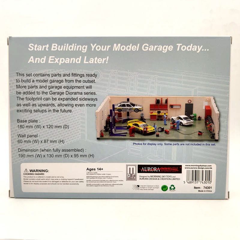 Modèle de scène de diorama de garage Aurora à l'échelle 1/43 1/2/4 PCS (modèles de voitures non inclus)