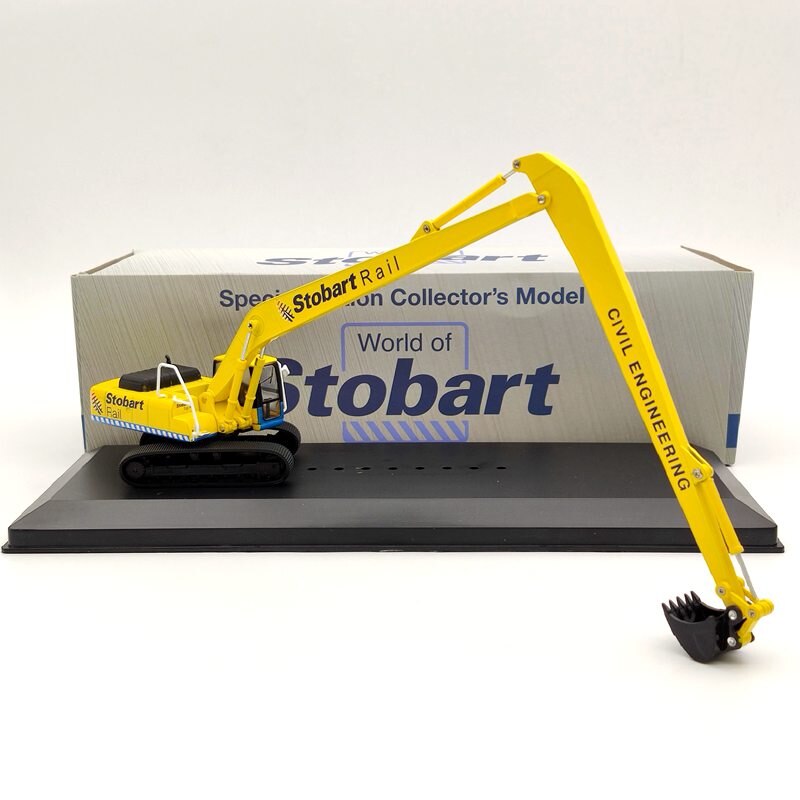 Atlas 1/76 Eddie Stobart Rail Komatsu PC340 Hydraulic Excavator W122 Civil Engineering Diecast Models Collection Toys Car Yellow