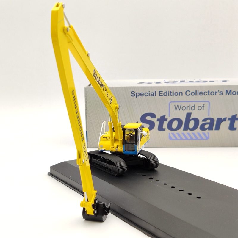 Atlas 1/76 Eddie Stobart Rail Komatsu PC340 Hydraulic Excavator W122 Civil Engineering Diecast Models Collection Toys Car Yellow