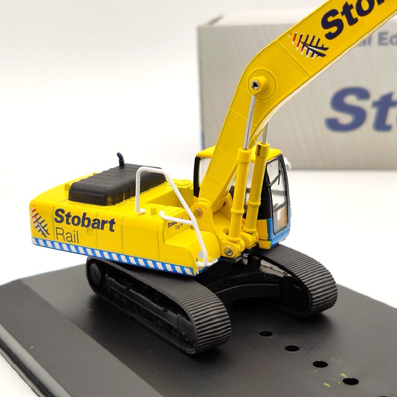 Atlas 1/76 Eddie Stobart Rail Komatsu PC340 Hydraulic Excavator W122 Civil Engineering Diecast Models Collection Toys Car Yellow
