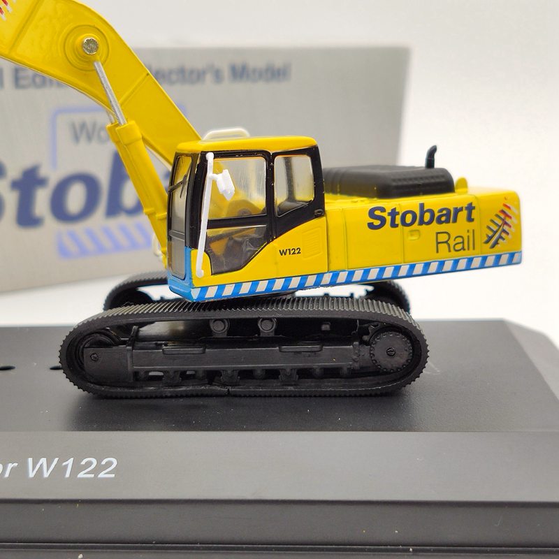 Atlas 1/76 Eddie Stobart Rail Komatsu PC340 Hydraulic Excavator W122 Civil Engineering Diecast Models Collection Toys Car Yellow