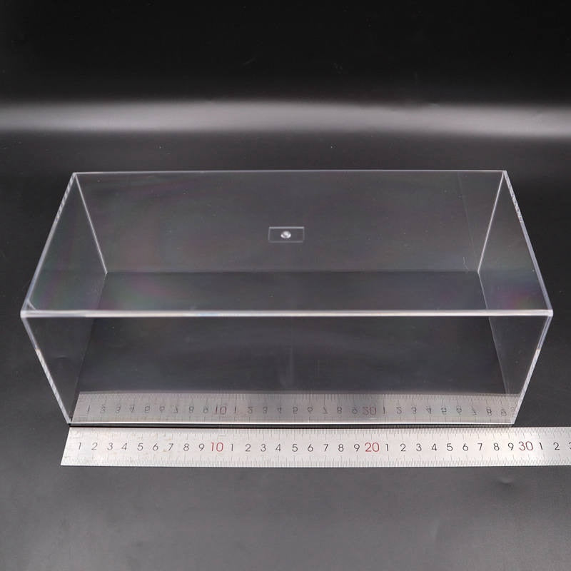 Vitrine de présentation de voiture en acrylique transparente, résistante à la poussière, avec base 1/24 1/18 29 cm