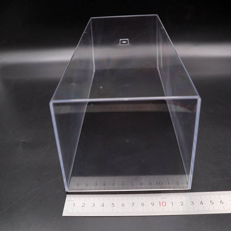 Vitrine de présentation de voiture en acrylique transparente, résistante à la poussière, avec base 1/24 1/18 29 cm