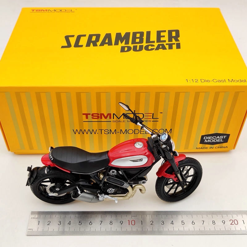 TSM 1:12 Ducati Scrambler Icon 803CC 2015 Rosso TSMMC004 Modèles moulés sous pression de moto rouge