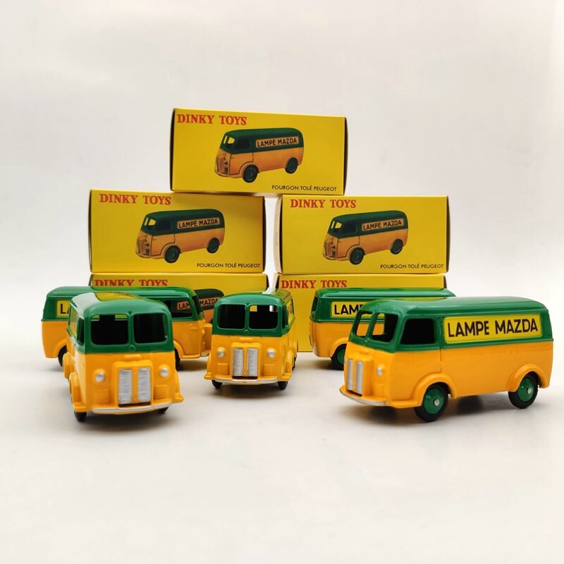 Lot de 5 pièces Atlas 1:43 Dinky Toys 25B Peugeot Fourgon Tole D.3.A LAMPE MAZDA Modèles moulés sous pression Auto Car Cadeaux Collection