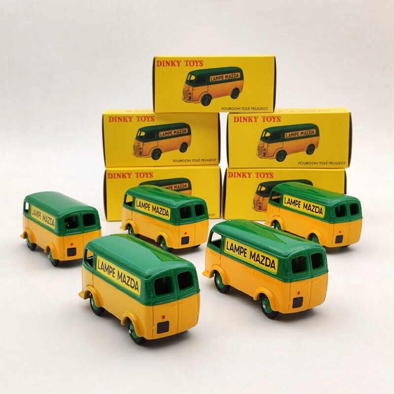 Lot de 5 pièces Atlas 1:43 Dinky Toys 25B Peugeot Fourgon Tole D.3.A LAMPE MAZDA Modèles moulés sous pression Auto Car Cadeaux Collection