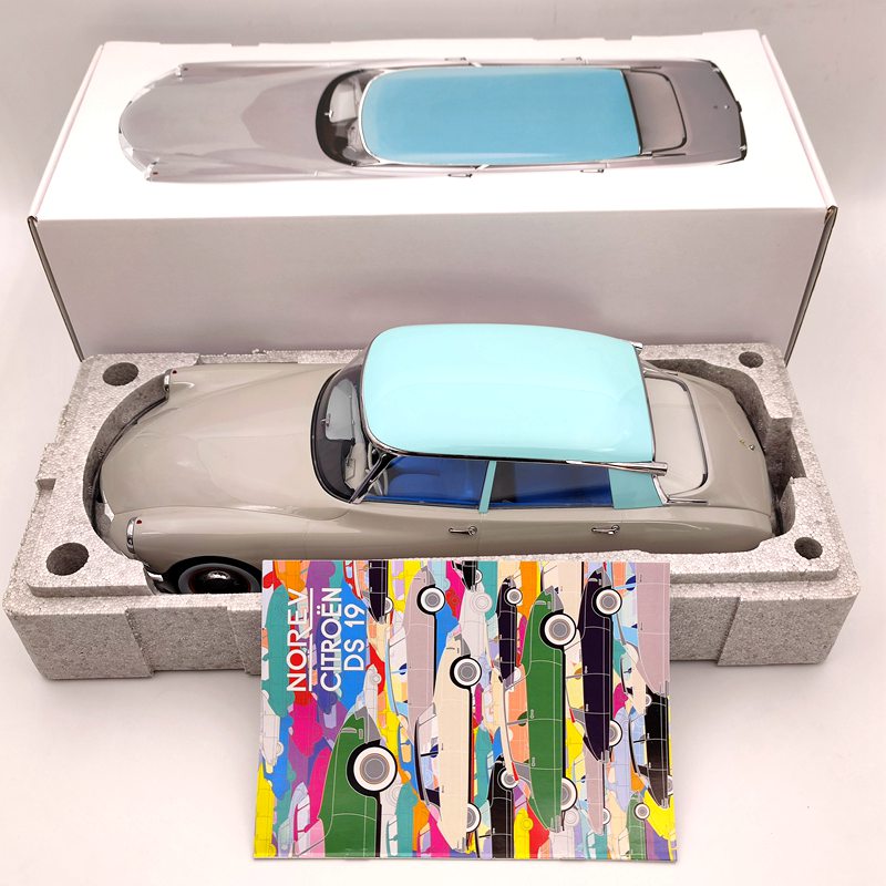 Norev 1:12 Citroën DS 19 1956 Gris rose & Turquoise 121566 Modèles moulés sous pression Collection Édition limitée Jouets automobiles Cadeaux de voiture
