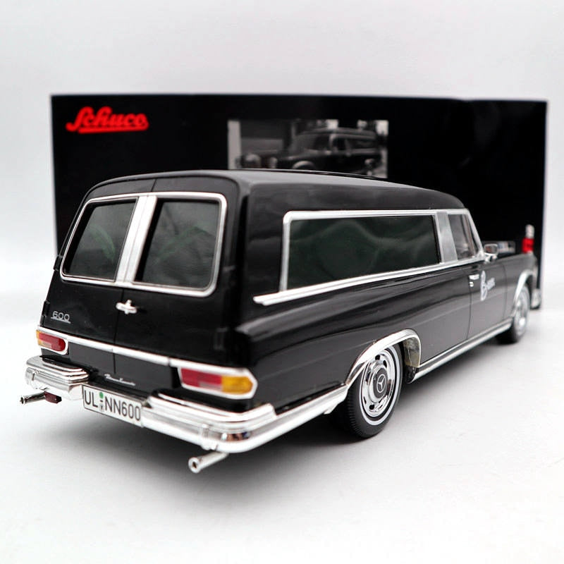 SCHUCO 1:18 Mercedes-Benz 600 HEARSE FUNERAL CAR 1965 CARRO FUNEBRE Resin Toys Car Models Black Auto GIfts Collection
