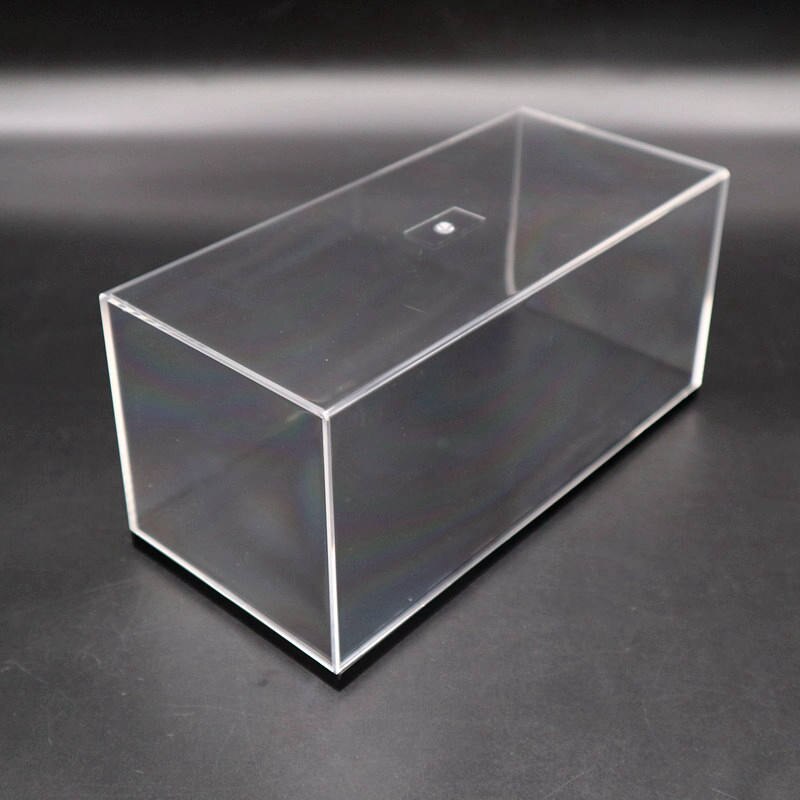 Boîte de présentation en acrylique transparente anti-poussière avec base noire pour modèle de voiture 1/32 de haute qualité 18 cm