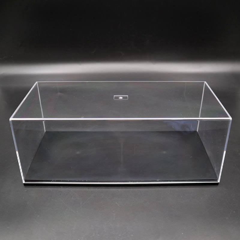 Boîte de présentation en acrylique transparente anti-poussière avec base noire pour modèle de voiture 1/32 de haute qualité 18 cm
