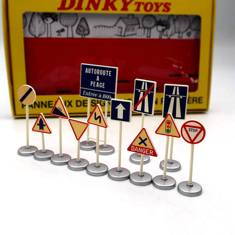 Lot de 5 pièces Atlas Dinky Toys 593 12 modèles PANNEAUX DE SIGNALISATION ROUTIERE