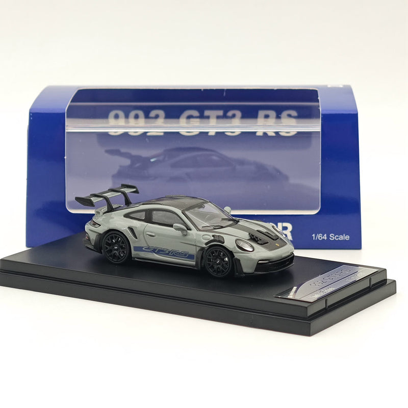 1:64 SW Porsche 992 GT3 RS Racing Sports Grey Diecast Models Car Collection