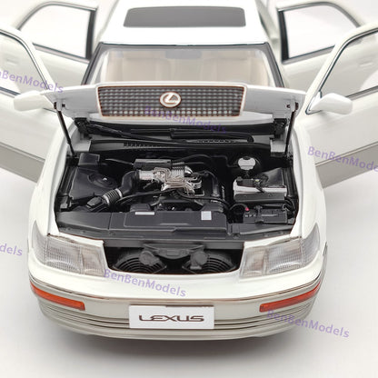 1/18 Toyota Lexus LS400 First Generation White Diecast Model Car Collection Open