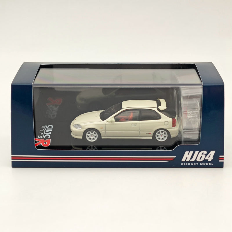 Hobby Japan 1/64 Honda CIVIC TYPE R (EK9) 1997 Championship White with Engine HJ643016AW Diecast Models Car Collection