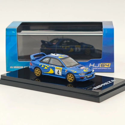 Hobby Japan 1:64 Impreza WRC 1997 #4 Monte-Carlo Winner Diecast HJR642041B Blue