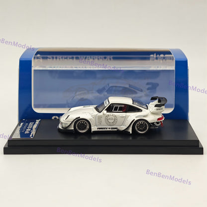 SW 1/64 Porsche RWB 993 AGL White Sport Car Alloy Limited Collection Car Model