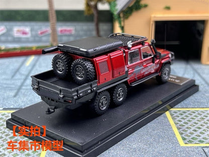 AM 1:64 Toyota Land Cruiser LC79 6X6 Double Cab Pickup Diecast Toys Car Model Gifts