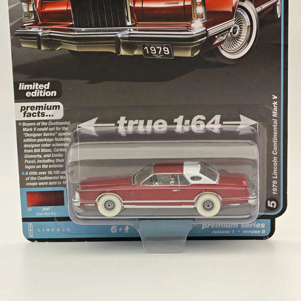 CHASE Auto World 1/64 1979 Lincoln Continental Mark V Ultra Red Diecast Models Car Collection