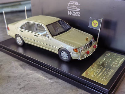Rare W140 Thai Royal 1:43 Resin Car Model - Garuda Emblem Collectible