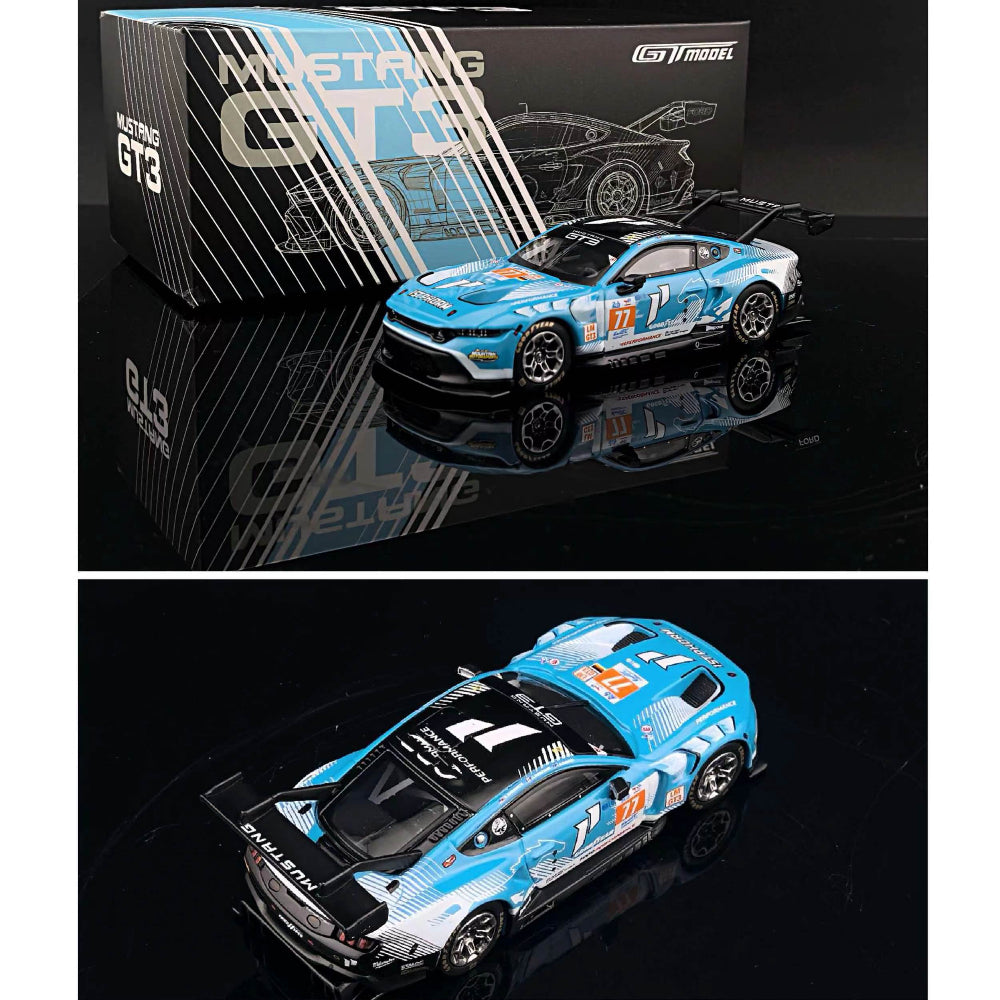 Pre order GT Model 1:64 Mustang GT3 Racing Iron Bottom Rubber Tire Diecast Model Car Limited Collection
