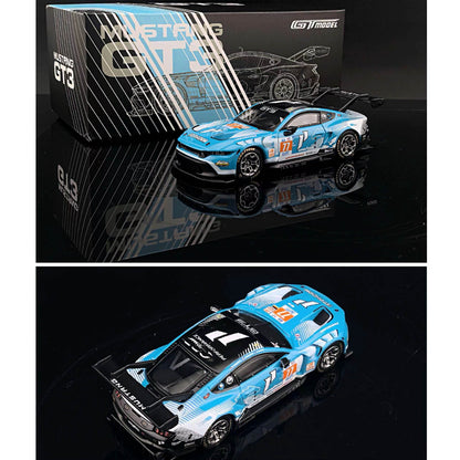 Pre order GT Model 1:64 Mustang GT3 Racing Iron Bottom Rubber Tire Diecast Model Car Limited Collection