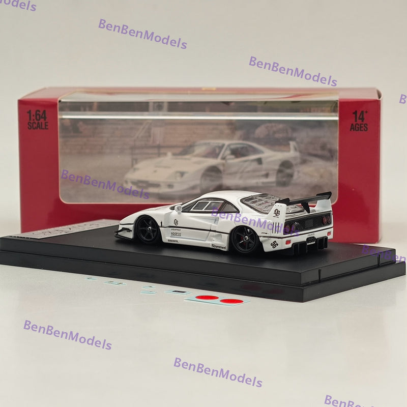 1/64 STREET WARRIOR SW LBWK F40 White Diecast Models Car Limited Collection