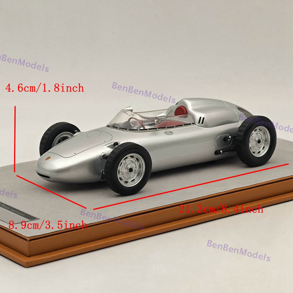 1/18 Tecnomodel Porsche 718 F2 Presse Version 1960 CA18-TMP002 Silver Resin