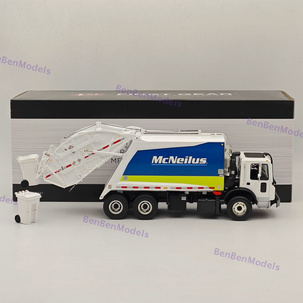 1/34 FIRST GEAR Mack TerraPro McNeilus Rear Load Refuse Truck & Two Trash Carts