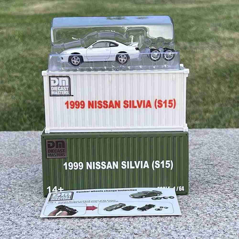 DM Container DieCast Master 1:64 Nissan Silvia S14 S15 Toys Car Models Miniature Hobby Collection Gifts