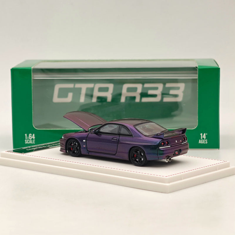 1/64 FH Skyline GTR R33 BCNR33 Racing Sport Magic Purple Diecast Models Car Toy