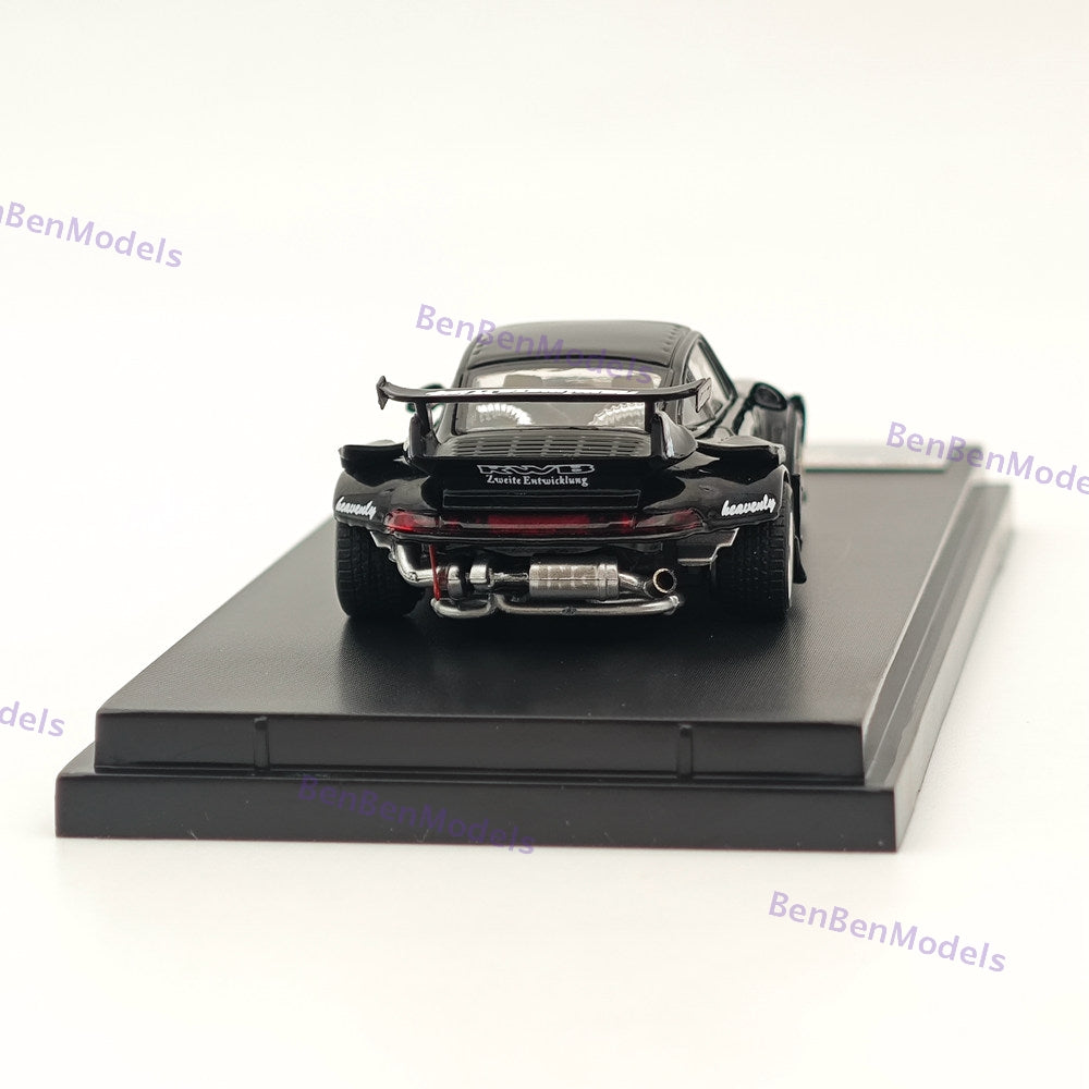 SW 1/64 Porsche RWB 993 Black Sport Car Diecast Model Car Limited Collection