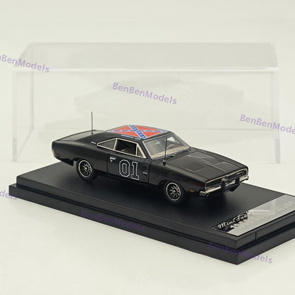 1:64 Mini Forge 1969 Charger General Lee Black Diecast Metal Car Limited