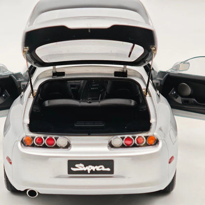 WHELART 1/18 Supra A80 RHD Silver Coupe Full-open type Diecast Model Car Limited Collection