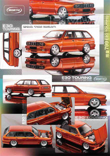 Pre-sale Mortal 1:64 BMW E30 M3 Style Touring Wagon Openable Hood Diecast Toys Car Models Hobby Collection Gifts Lowered Widebody