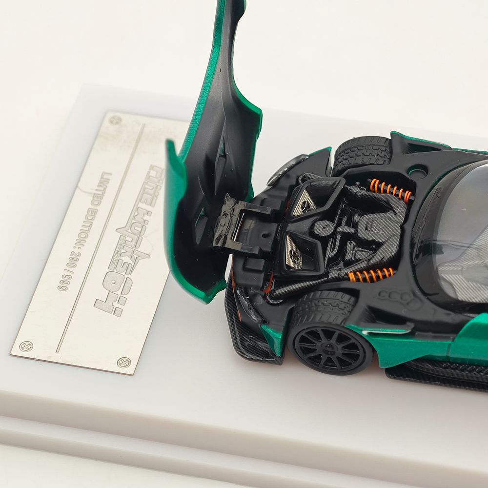 Fine Works64 1/64 Aston Martin Vulcan Diecast Model Car - Opening Hood, Metal Base & Rubber Tires | Limited Edition 999 Units