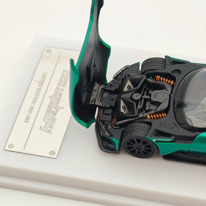 Fine Works64 1/64 Aston Martin Vulcan Diecast Model Car - Opening Hood, Metal Base & Rubber Tires | Limited Edition 999 Units