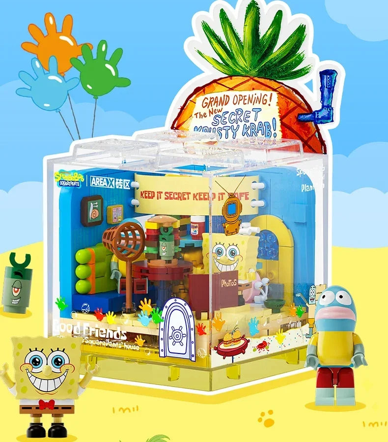 Spongebob Building Block Pineapple Restaurant Anchor House Tree House Room Brick