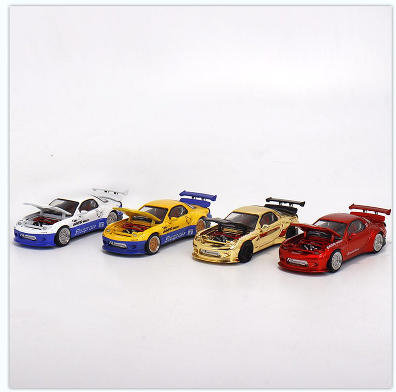 Master 1:64 Mazda RX-7/RX7 FD3S Hood and Headlights Can Open Diecast Models Toys Car Collection Gifts