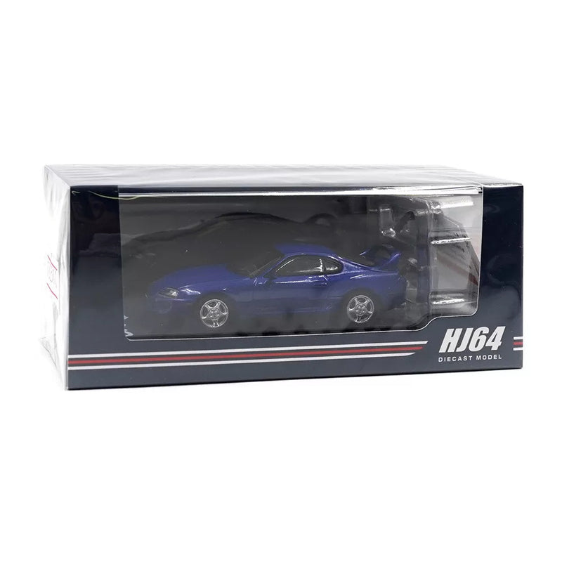 Hobby Japan 1/64 Toyota SUPRA RZ JZA80 with Active Spoiler Parts Blue HJ642042BL Diecast Models Car Collection