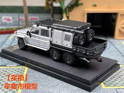 AM 1:64 Toyota Land Cruiser LC79 6X6 Double Cab Pickup Diecast Toys Car Model Gifts