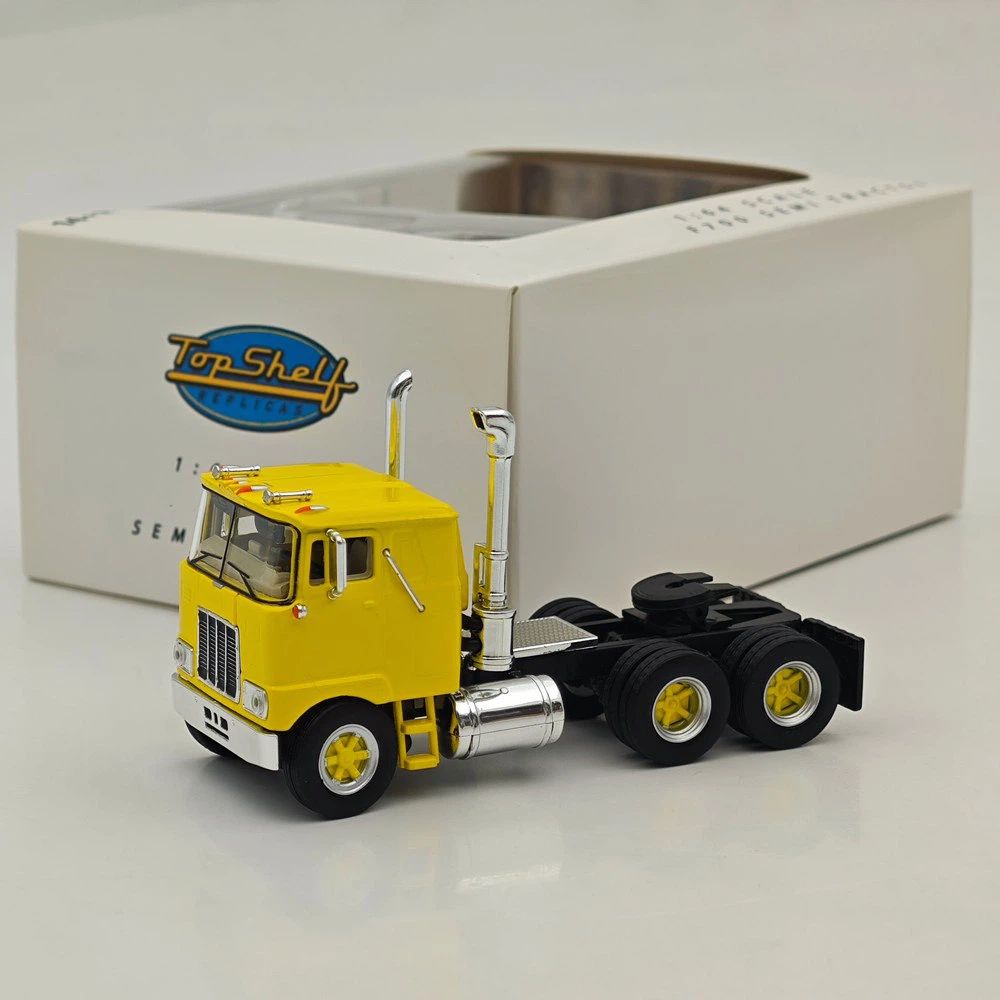 Top Self Replicas 1:64 Scale F700 Semi Tractor Trucks Yellow Diecast Sleeper Model Car
