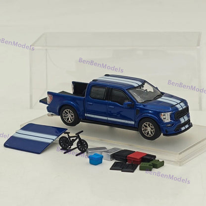 Fine Works64 1/64 F-150 Shelby Pickup Truck Blue With Accessories Diecast Model