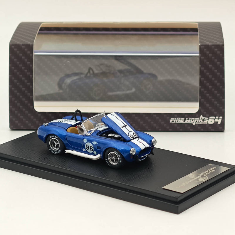 Fine works 1/64 Ford Shelby Cobra 427 Blue Power Cap Alloy Diecast Models Car