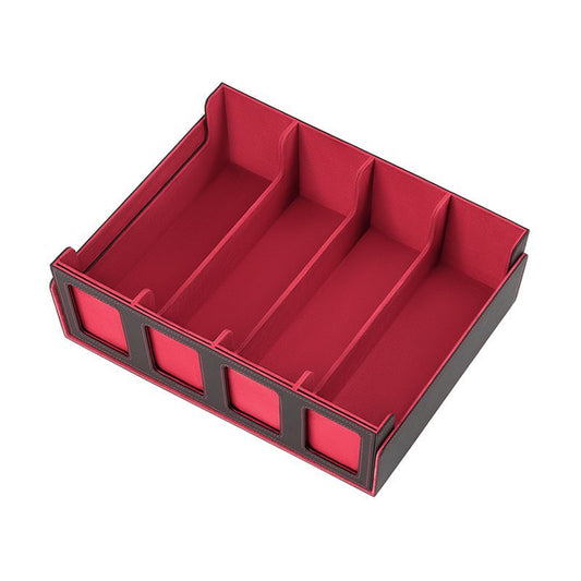 Large Capacity 4 Compartment Magnetic PU Card Storage Box with Display Windows Holds 3000+ TCG Trading Cards Deck Box