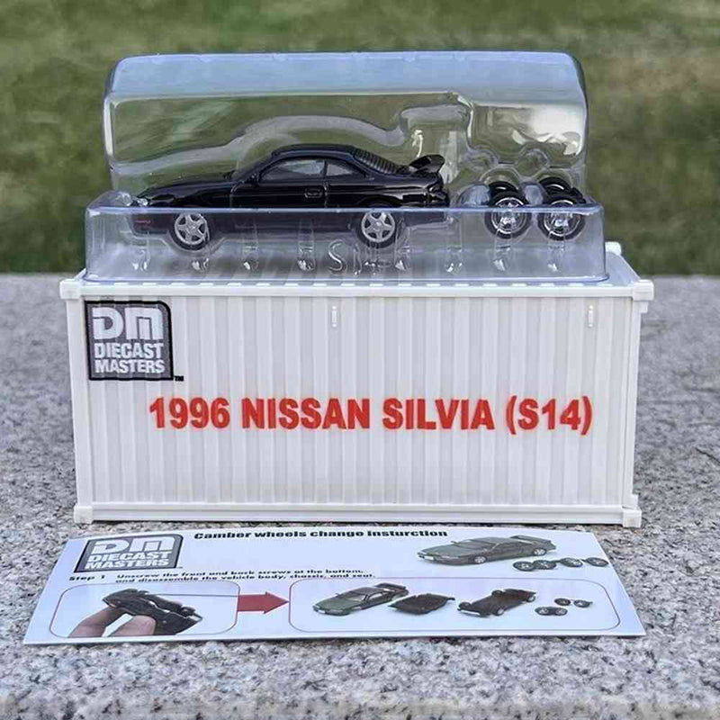 DM Container DieCast Master 1:64 Nissan Silvia S14 S15 Toys Car Models Miniature Hobby Collection Gifts