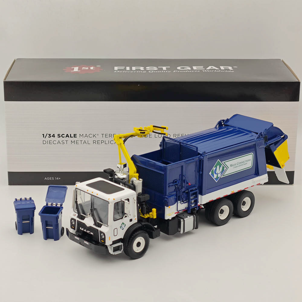 First Gear 1:34 Mack TerraPro Side Load Refuse Truck Blue 10-4167 Diecast Truck