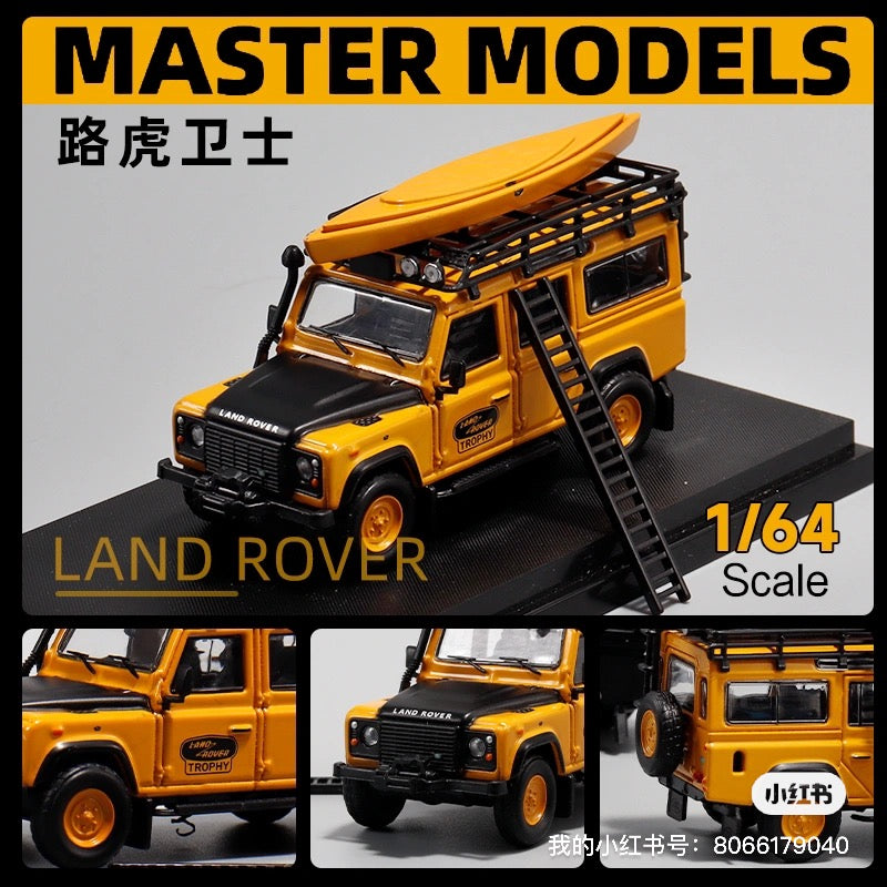 Master 1:64 Land Rover Defender 110 Diecast Toys Car Models Miniature Hobby Collectible Gifts With Accessories