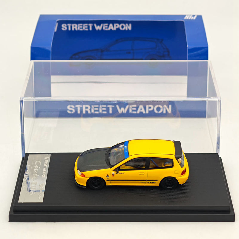 STREET WEAPON 1/64 Honda Civic EG6 Yellow Diecast Models Car Toy Limited 500 Collection