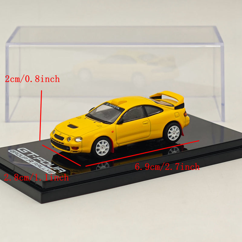 Hobby Japan 1/64 Toyota CELICA GT-FOUR WRC Edition (ST205) Customized Version / 8 Spokes Wheel HJ641064CY Yellow Diecast Models Car Collection